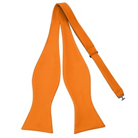 PenSee Mens Solid Orange Bowtie Woven Self Tie Bow Ties Tuxedo & Wedding Bowties