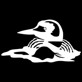 Express Yourself Products Detailed Loon Wall Decal (White - Reverse Facing - XL) - Waterfowl Collection