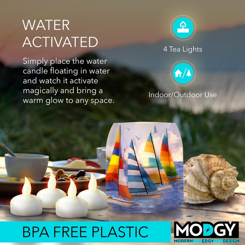 MODGY LED Floating Tealight Candles Flameless Battery Operated Flickering Light