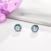 YAFEINI Axolotl Earrings 925 Sterling Silver Blue Crystal Axolotl Studs