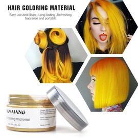 Hair Wax Pomades 4.23 oz - Natural Hair Coloring Wax Material Disposable Hair Styling Clays Ash for Cosplay, Party,Show (Gold)