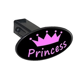 Graphics and More Princess Crown Pink Oval Tow Trailer Hitch Cover Plug Insert 2"