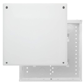 Legrand - OnQ 14 Inch Cable Management, In-Wall 20-Gauge Media Box, Structured Wiring Enclosure with 2.5 Inch Openings for Wires, Glossy White, EN1400