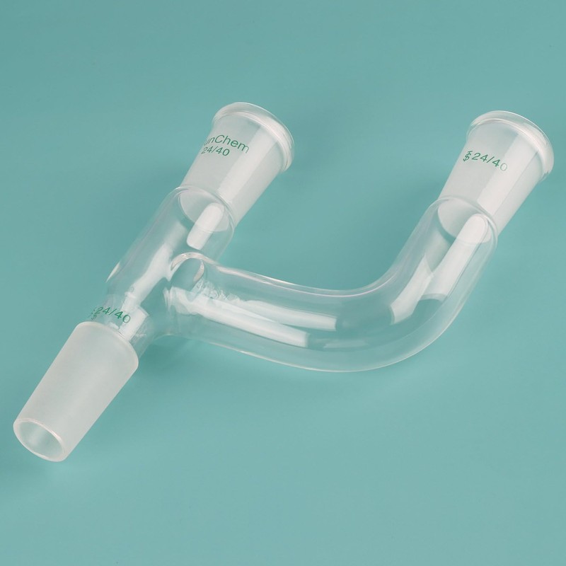 FunChem 3-Way Claisen Distillation Adapter with 24/40 Joints Connecting Adapter,