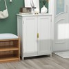 TaoHFE White Bathroom Storage Cabinet,Bathroom Cabinets Freestanding with 2 Doors,Towel
