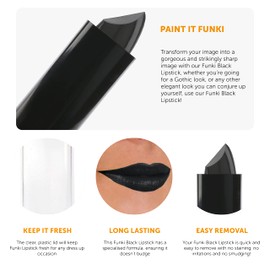 Black Lipstick - Pack of 3 - Tube of Black Lipstick - Fancy Dress Costume Makeup Accessory