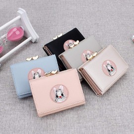 JIUFENG Women's RFID Protected Short Wallet Multipurpose Purses Animal Embroidered Wallet Credit Card Holder Coin Pockets, pink, Casual