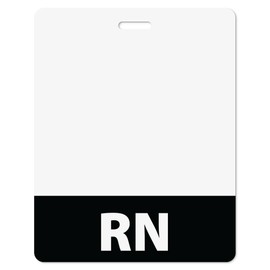 RN Badge Buddy- Black - Horizontal Oversized - Print On Both Sides - Durable and Water Resistant by BadgeZoo
