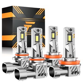 TACOBEEM H11 9005 Led Bulb, H8 H9 32000LM Super Bright Fog Lights, 6500K Cool White H11 Led Fog Light Bulb, IP67 Waterproof, 99% CANBUS Ready, Pack of 4