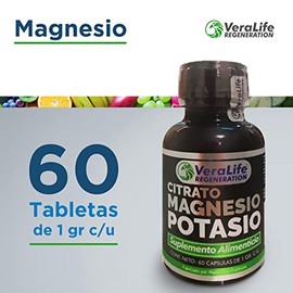 VeraLife  Suplemento Alimenticio con Citrato de Magnesio y Citrato de Potasio  60 Capsulas  Suplemento Nutricional con Magnesio y Potasio...          