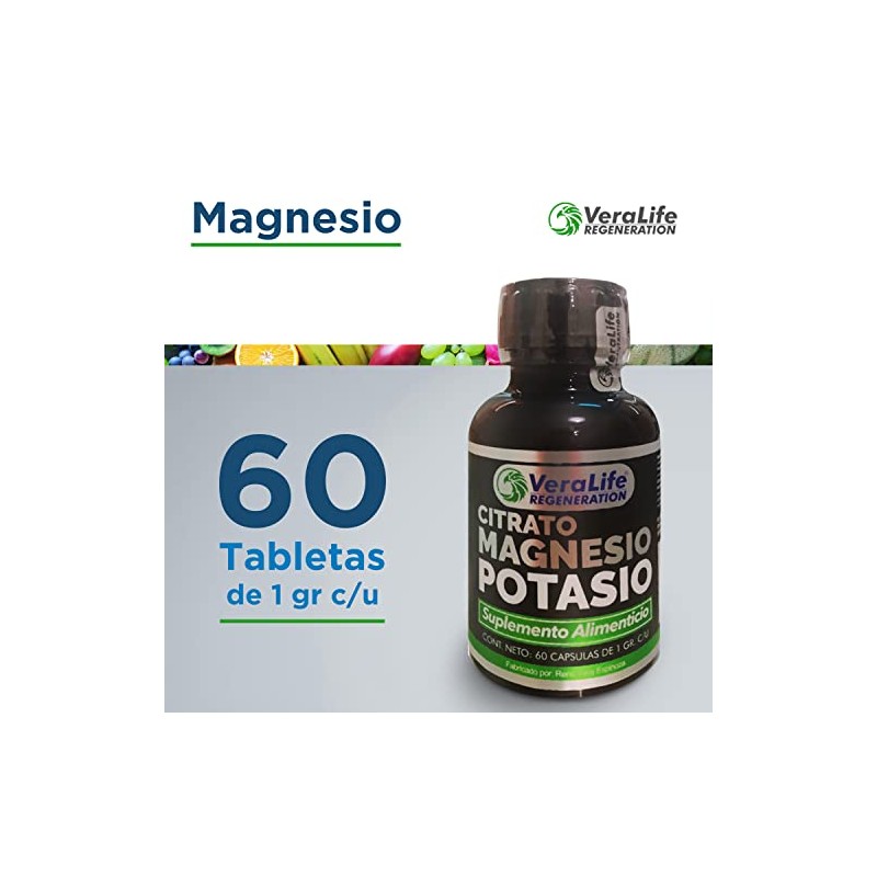 VeraLife Suplemento Alimenticio con Citrato de Magnesio y Citrato de