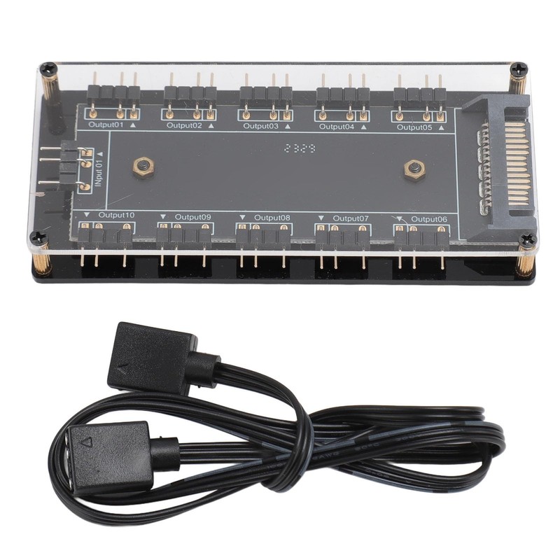 10 Way 5V 3pin ARGB Hub with Acrylic Case, Universal
