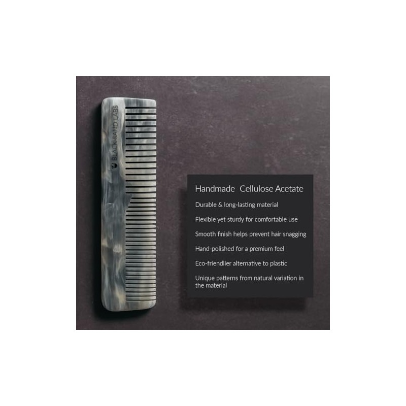 Beard & Moustache Pocket Comb - Handmade Cellulose Acetate -