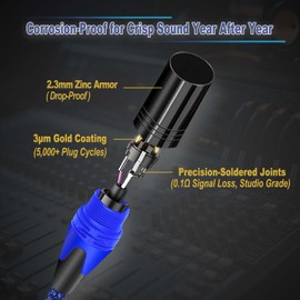 Flying Leaves 10ft XLR Microphone Cable Nylon Braided with 2 Ferrite Beads, Dual Shielded OFC Copper Studio Mic Cord for Podcasting/Live Streams/Stage - Blue