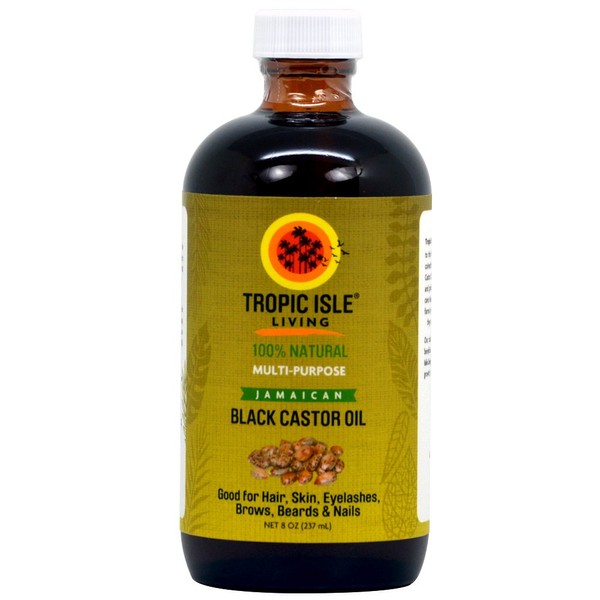 Tropic Isle Living Jamaican Black Castor Oil 8oz with applicator - Glass Bottle