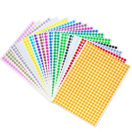 6528 PCS Round Circle Dot Stickers Label, Lstycoy Removable Color Coding Labels, 16 Assorted Color(6mm)