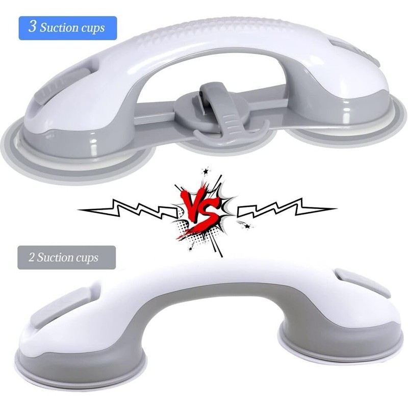 Enhance Safety with SafeguardPro's Premium 3-Suction Cup Shower Grab Bars,