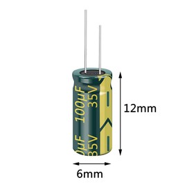 PENGLIN 20pcs Electrolytic Capacitors Aluminum Electrolytic Capacitors 35V 100UF 105℃ 6X12mm High Frequency Low Resistance Long Life (35V 100μF)
