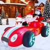 8FT Christmas Santa Monster Truck Inflatable Outdoor Decorations Blow Up