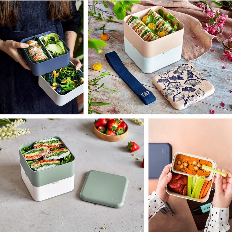 monbento - Large Bento Lunch Box MB Square blue Natural