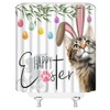 CCXTCZ Easter Shower Curtain Cute Bunny Cat Eggs Rabbit Spring