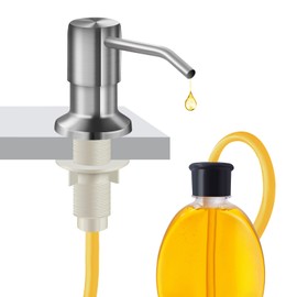 Soap Dispenser for Kitchen Sink and Extension Tube Kit, Stainless Steel SoapDispenser with 47 Inches Tube Connects Directly to Soap Bottle, Hand and Dish Soap Dispenser Pump （Brushed Nickel）