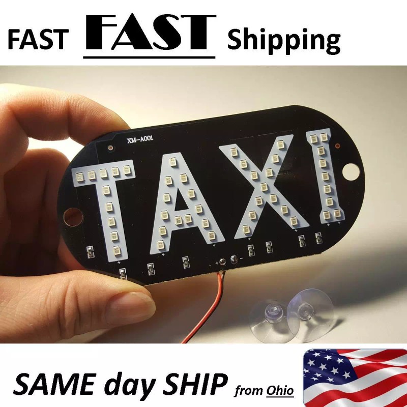 taxi sign - visual blue taxi cab LED sign