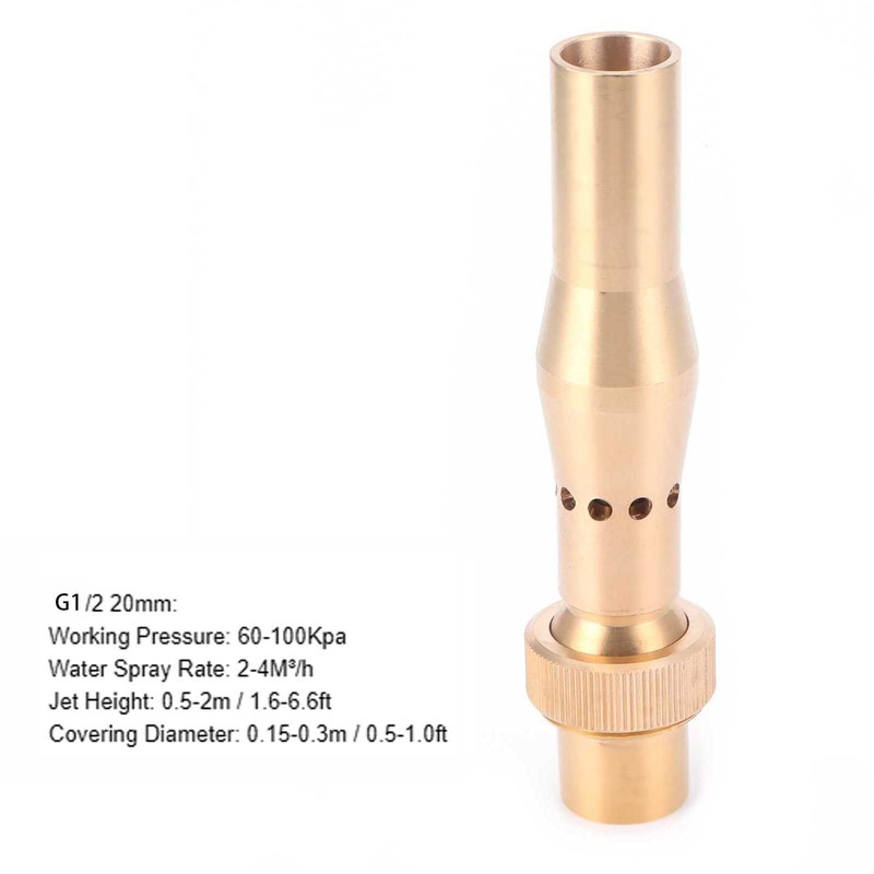 Female Thread Fountain Nozzle Brass Multihole Bubbling Sprinkler for Garden