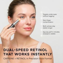 VELAMO ADVANCED Retinol Eye Stick: Retinol Eye Cream for Dark Circles and Puffiness with 1% Bakuchiol and Caffeine - Visibly Reduces Fine Lines Wrinkles Under Eye Bags with Upgraded Formula 0.1 oz / 3