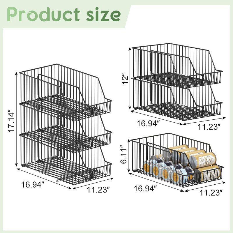 3 Pack Can Storage Organizer For Pantry,Stackble Widen Can Holder