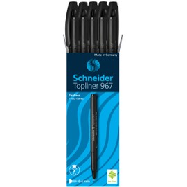 Schneider Topliner 967 Fineliner Pen - Black (Pack of 10)