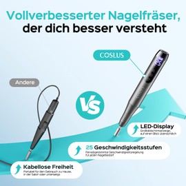 COSLUS C51 Wireless Portable Electric Nail Cutter with LED Display