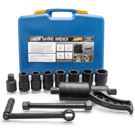 Fxsomgt Torque Multiplier Wrench Set 11PCS Heavy Duty Torque Wrench Set 1:64 Labor Saving Torque Multiplier Wrench Lug Nut Wrench Set 1'' Drive with 8PCS CR-V Sockets Set for Semi Truck & RVs