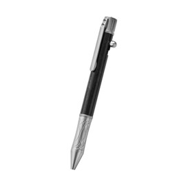 Hamans Titanium Bolt Action Pen 5.31" with Pocket Clip, Ballpoint Writing Pen TC4 Titanium Alloy & Carbon Fiber, Refillable Compatible with Parker Refill for Everyday Carry, Outdoor, Office (Grey)