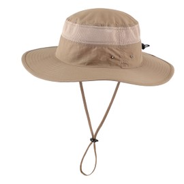 Home Prefer UPF50+ Mens Sun Hat Wide Brim Sun Protection Hat for Men Women Summer Hat Light Weight Breathable Beach Bucket Hat for Garden Fishing Hiking Camping Dark Khaki