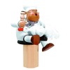 KWO Smoking Man Figurine, Cook with Goose, 17 cm, Wood,
