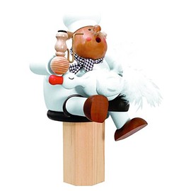 KWO Smoking Man Figurine, Cook with Goose, 17 cm, Wood, Multicolour, One Size