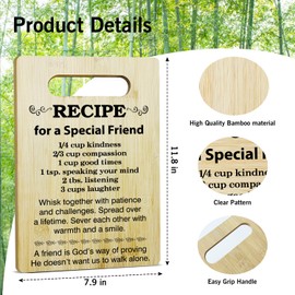 Friend Gifts Kitchen Cutting Board - Recipe For A Special Friend, Gifts For Thanksgiving Chopping Board, Birthday Gifts For Friends Coworker, Bamboo Cutting Boards For Kitchen Cooking Restaurant