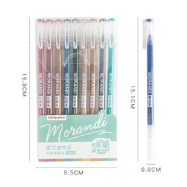 rrrrr9 PCSSet Morandi Gel Pen Multi Colored Gel Ink Pens Vintage 0.5mm Writting Drawing Pen Stationery Gift For Kids Office Supplies,Salt Color
