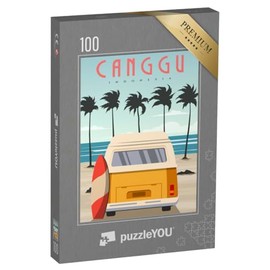 puzzleYOU: Puzzle 100 Teile „Canggu Beach - Vintage Design“