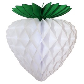 3-Pack 10 Inch Paper Strawberry Decoration, White