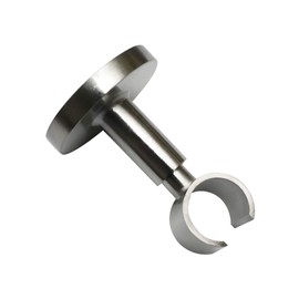 GARDINIA Ceiling support for curtain rod, with metal mounting plate, 1-track, open, including all mounting parts, Chicago series, diameter 20 mm, stainless steel look
