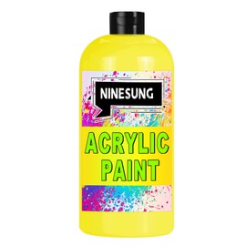 ninesung Light Yellow Acrylic Paint, 7 Fl Oz Paints For Canvas Painting, Art Craft Paint for Glass, Rocks, Wood, Ceramics, Fabrics, Leather - Art Supplies For Adult Artist (Light Yellow, 7 Fl Oz)