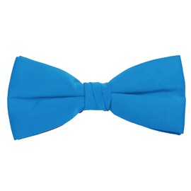 Solid Peacock Blue Bow Tie Men's Satin Pre-tied Formal Tuxedo Bow with Adjustable Band by K. Alexand
