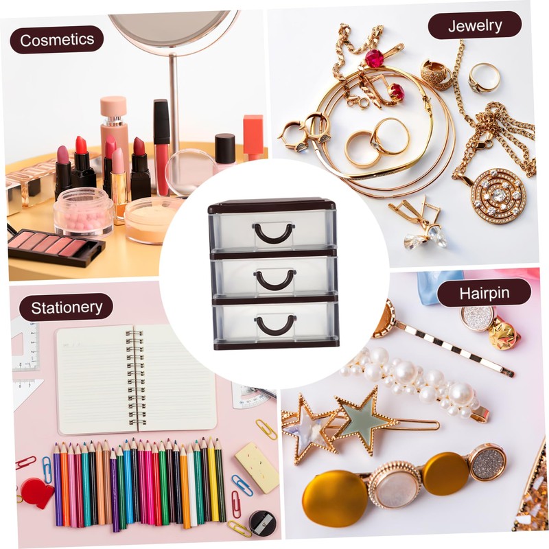 KOMBIUDA Plastic Storage Bin 3 Tier Drawer Organiser Box Home