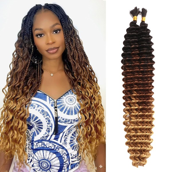 Deep Wave Bulk Hair for Braiding 18 Inch 2Bundles No