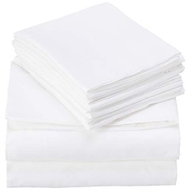 Elegant Comfort Juego de sábanas de Lujo de 1500 Hilos de Calidad egipcia, 4 Piezas, Resistente a Las Arrugas, King, Color Blanco                     