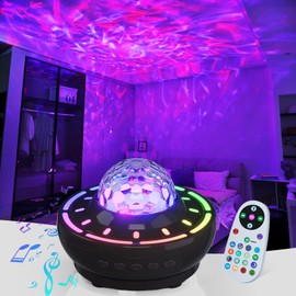 AVEKI Galaxy Projector for Bedroom, 4 Lighting Modes Galaxy Light Projector with Bluetooth Speaker and Remote, USB Powered Kids Night Light Projectors for Home Decor Teen Girl Gifts (Black)