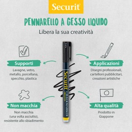 Securit 2 x Black Chalk Markers