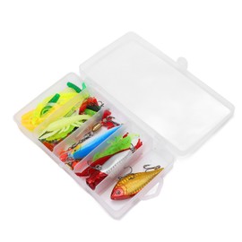 Fishing Tackle Set Soft and Hard Lure Baits Tackle Kit Minnow Popper Crank Frogs Lure Hooks for Bass Trout Fishing